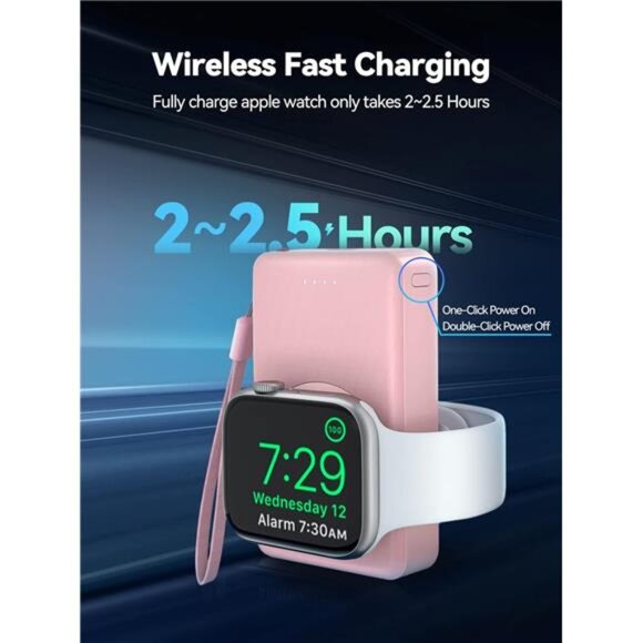 Portable Charger for Apple Watch, 4000mAh iWatch Charger Power Bank Wireless - Picture 4 of 7